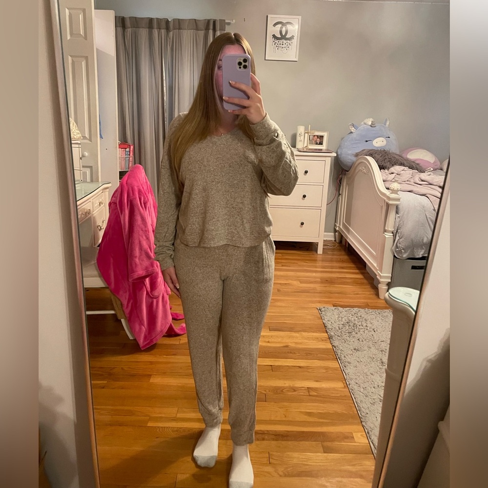 Tan Matching Jogger Set - Picture 1 of 3